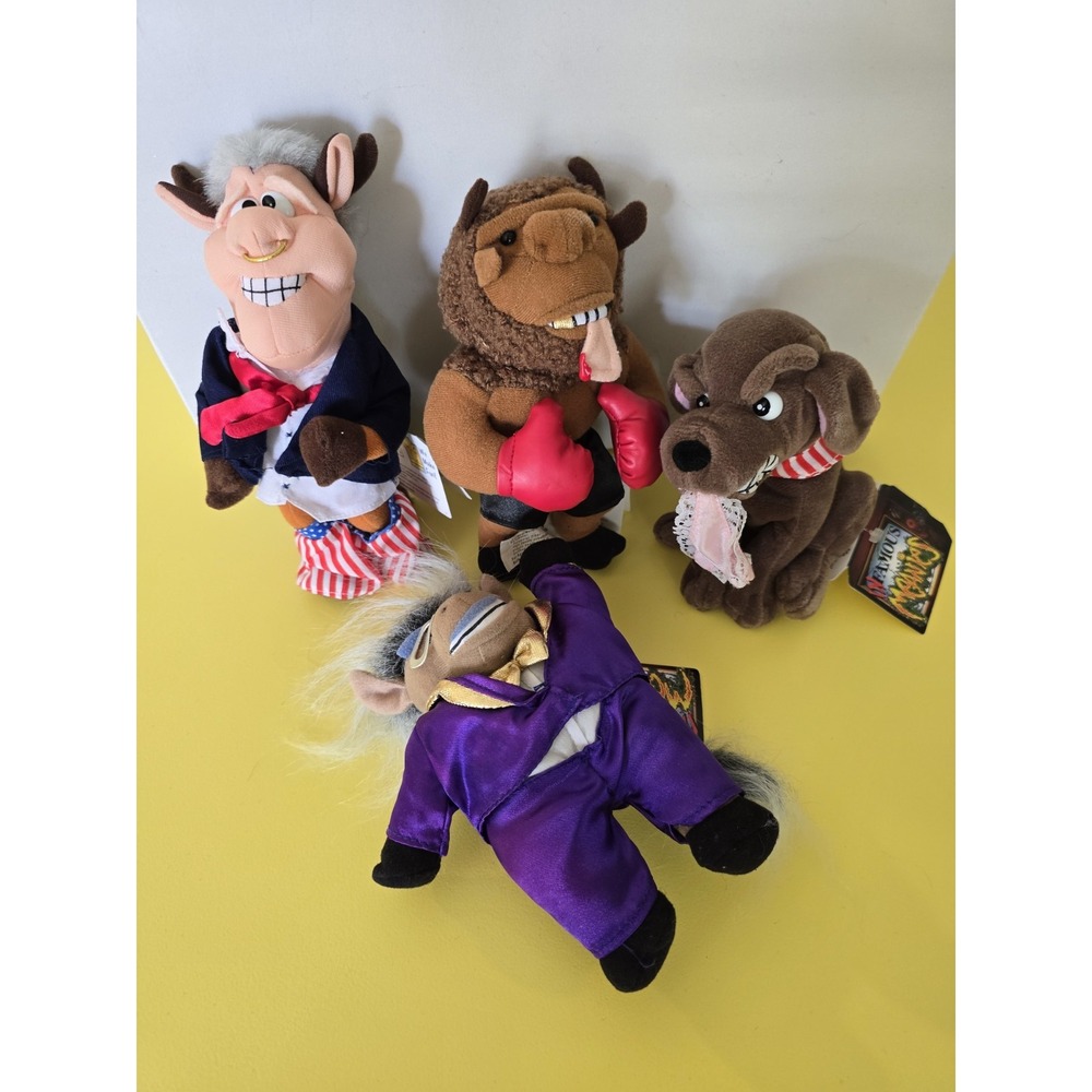 Vintage 1997 Meanies plush toys set of 4 with tags